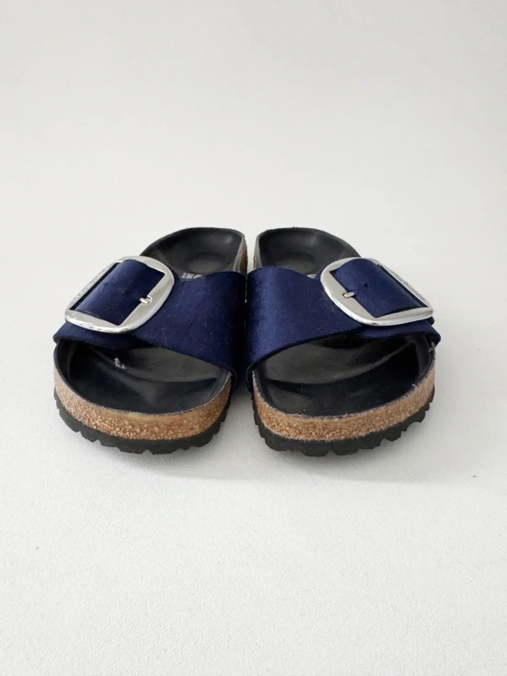 Birkenstock Madrid Big Buckle Velvet Sandal EU 40 US 9 Dark Blue Casual Comfort - Picture 5 of 11